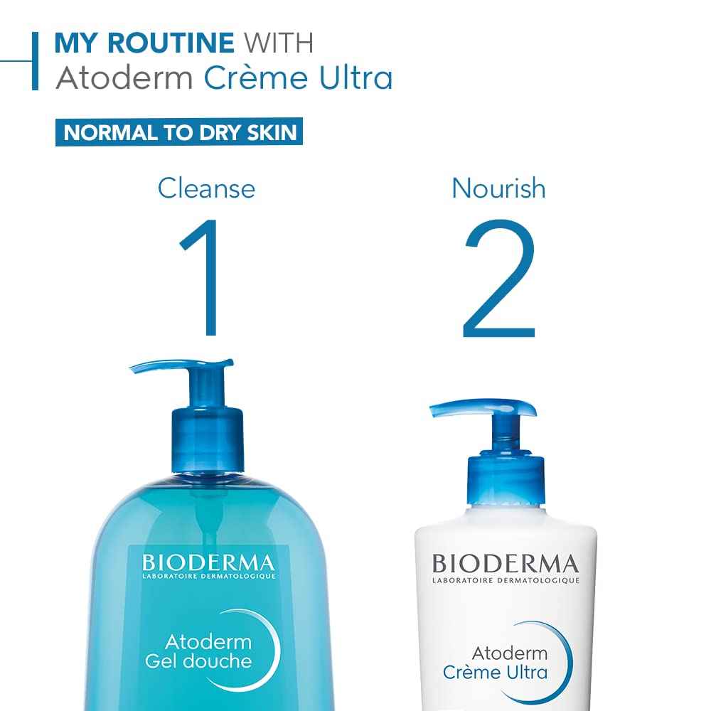Bioderma Atoderm Ultra Cream Duo Pack, Hydrating Body Moisturizer for Normal to Dry Sensitive Skin