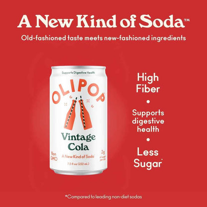 OLIPOP Minis Prebiotic Soda Pop, Pantry Pack Packed with Prebiotics, Fiber, and Botanicals, Gluten Free, GMO Free