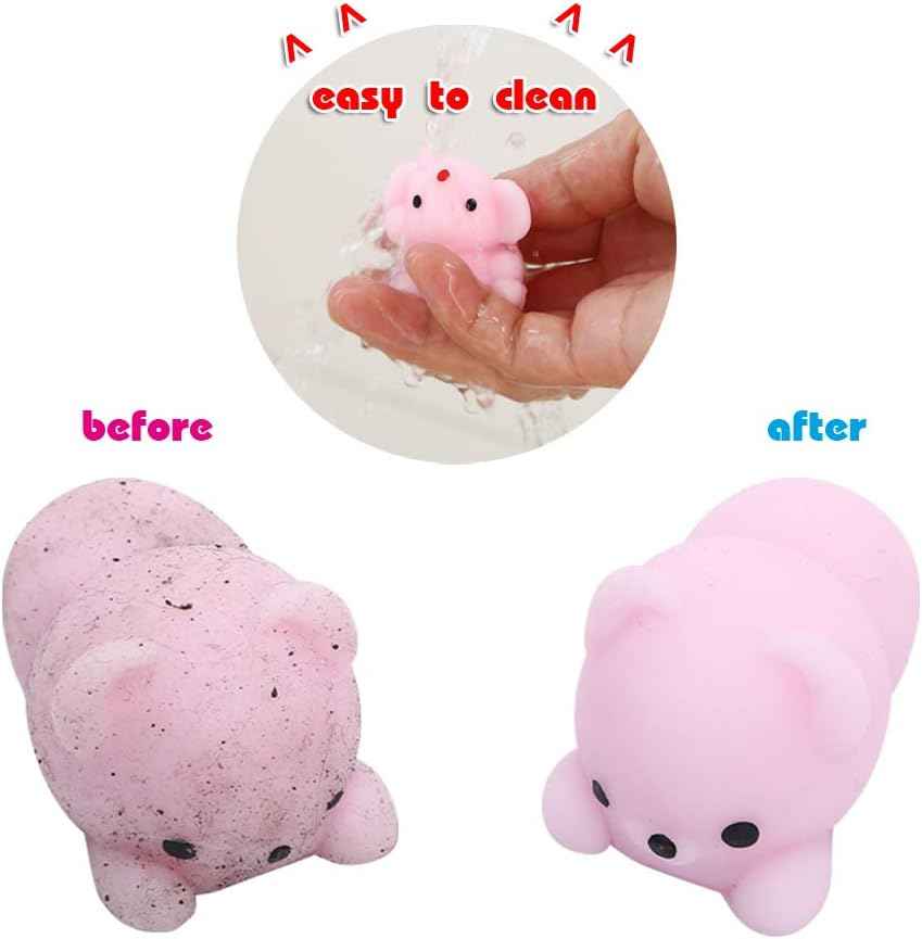 KINGYAO Squishies Squishy Toy Party Favors for Kids Mochi Squishy Toy moji Kids Mini Kawaii squishies Mochi Stress Reliever Anxiety Toys Easter Basket Stuffers fillers with Storage Box