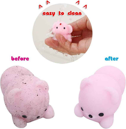 KINGYAO Squishies Squishy Toy Party Favors for Kids Mochi Squishy Toy moji Kids Mini Kawaii squishies Mochi Stress Reliever Anxiety Toys Easter Basket Stuffers fillers with Storage Box