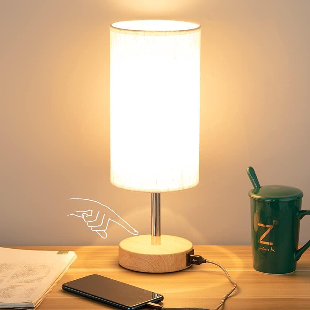 Yarra-Decor_Bedside_Table_Lamp_with_USB_Port_-_Touch_Control_for_Bedroom_Wood_3_Way_Dimmable_Nightstand_Lamp_with_Round_Flaxen_Fabric_Shade_for_Living_Room,_Dorm,_Home_Office_(LED_Bulb_Included)