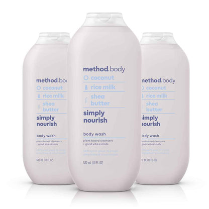 Method Body Wash, Paraben and Phthalate Free, 18 oz (Pack of 3)