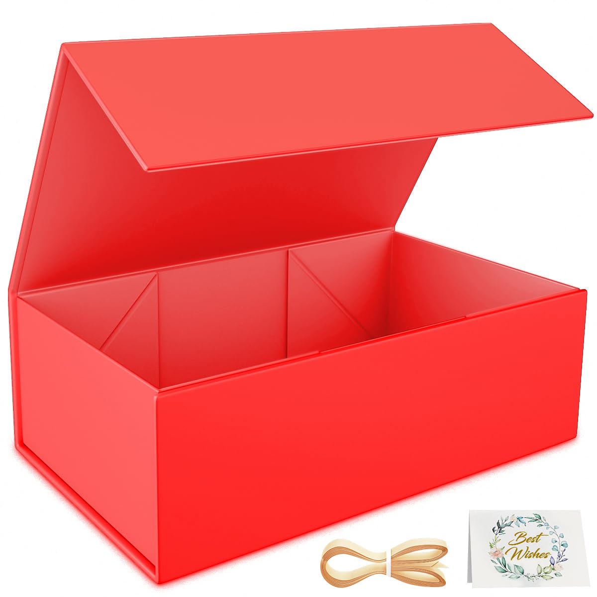 RYDDOY Red Gift Box, 12x6x4&amp;#39;&amp;#39; Gift box for Presents with Lids Magnetic Closure Rectangle Collapsible for Bridesmaid Proposal Box, Wedding, Christmas, Halloween, Birthday Gift Packging