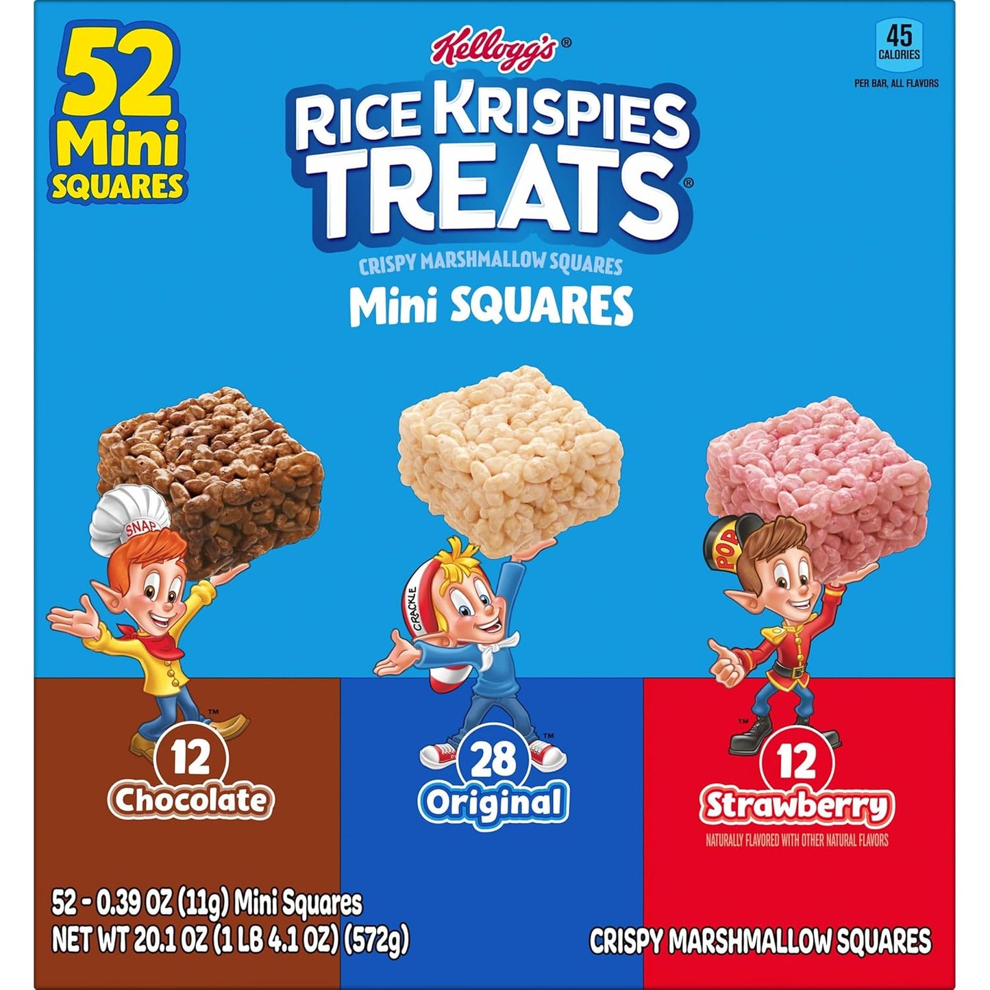 52 individually wrapped mini crispy marshmallow squares per 20.1 oz box