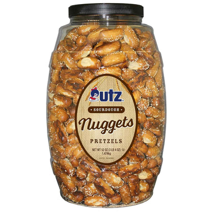 Utz Sourdough Pretzel Nuggets 52 oz Barrel – Break Room and Office Desk Drawer Snack to Power Through Workdays