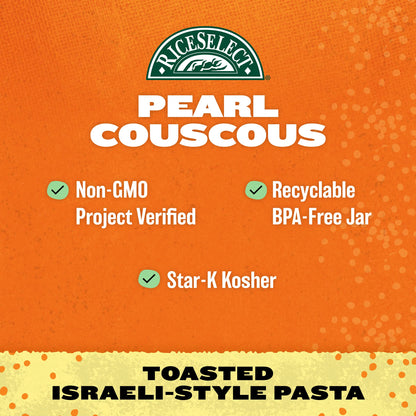 RiceSelect_Pearl_Couscous,_Israeli-Style_Wheat_Couscous_Pasta,_Non-GMO,_24.5-Ounce_Jar,_(Pack_of_1)