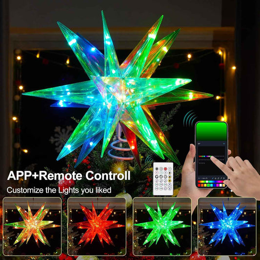 13.8" Smart Christmas Star – Housewarming Gift for New Homeowners, Music Sync LED