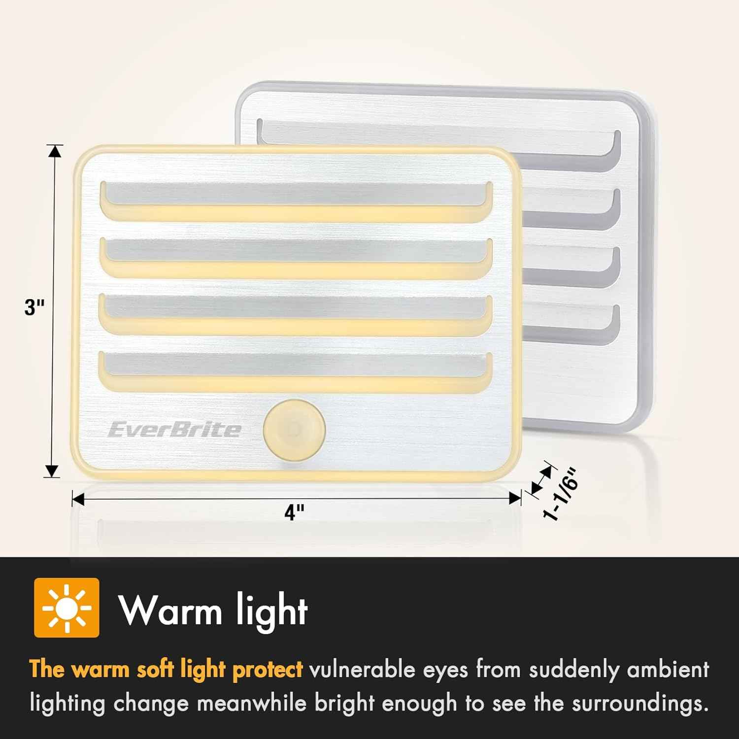 EverBrite LED Night Lights for Toddler Bedroom, Cool to Touch Motion Activated Light for Playroom and Nursery, 3 Pack
