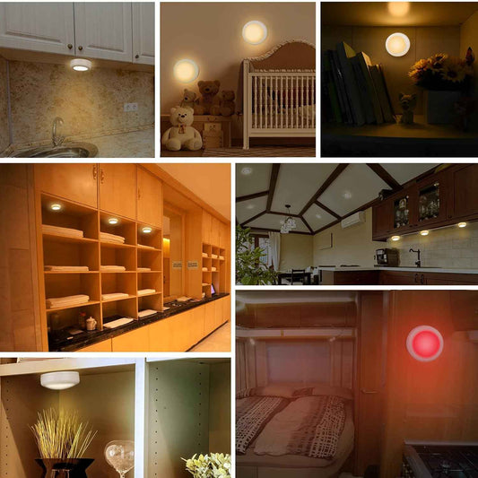 Cadrim Puck Lights - Flameless, Cool-to-Touch Night Lighting for Homes with Kids and Pets