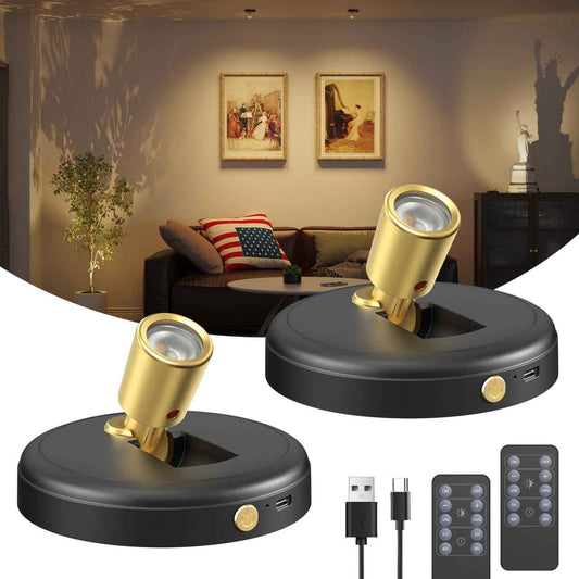 LUXFURNI Spotlight Indoor – Thoughtful Housewarming Gift for Her, Rechargeable Picture Light for Art Lovers