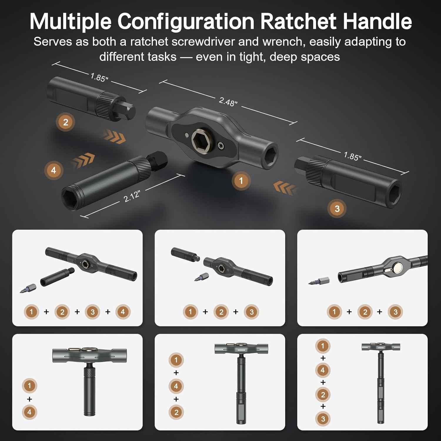 PrecisionTool 42-in-1 Magnetic Ratchet Screwdriver Set – Thoughtful Housewarming Gift for New Homeowners, All-in-One Repair Kit
