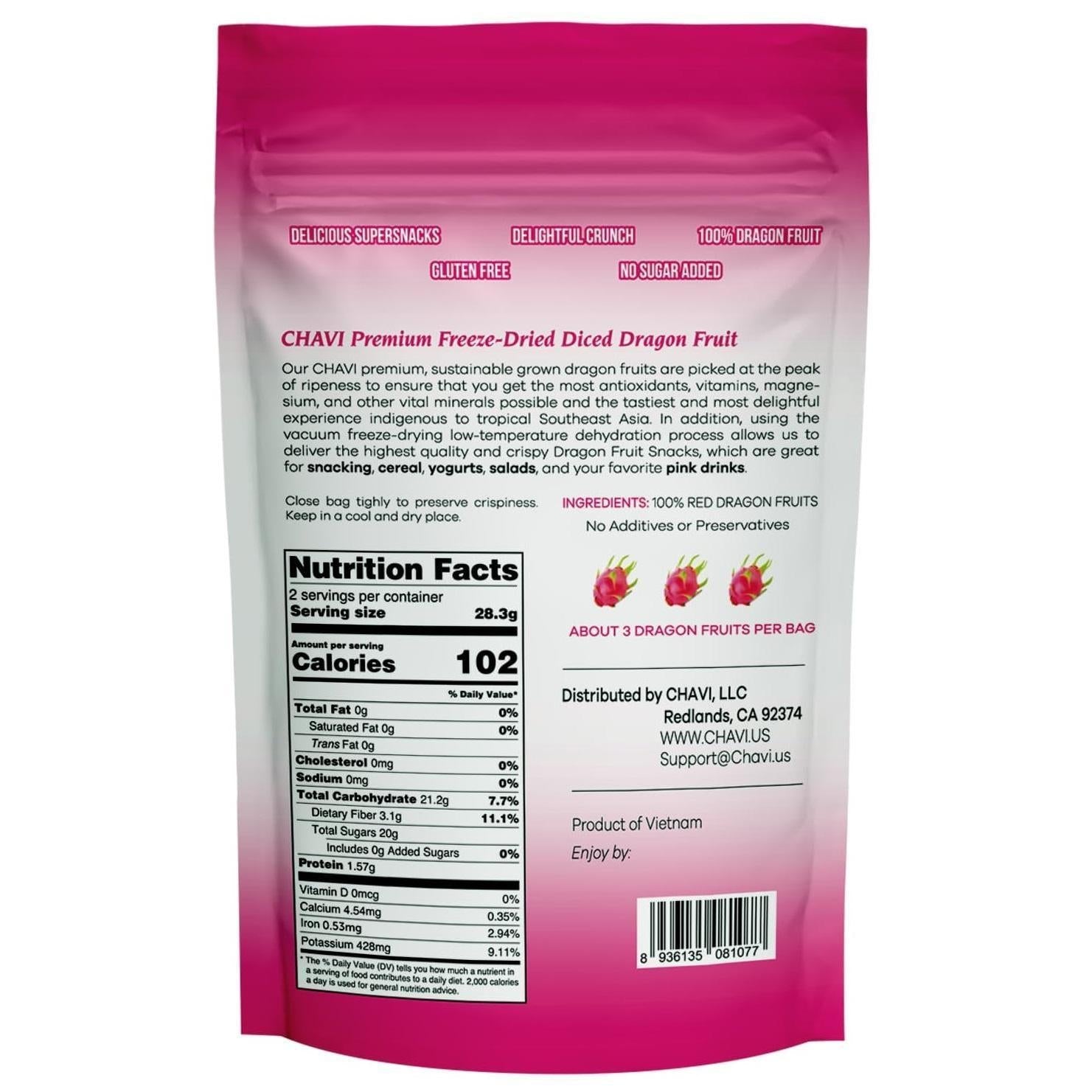 CHAVI_Freeze-Dried_Diced_Dragon_Fruit_Snack_-_2_Oz_-_Healthy_1_Ingredient_Superfood_-_No_Added_Sugars_or_Preservatives_-_Non-GMO,_Vegan,_Gluten-Free…_Natural_Dry