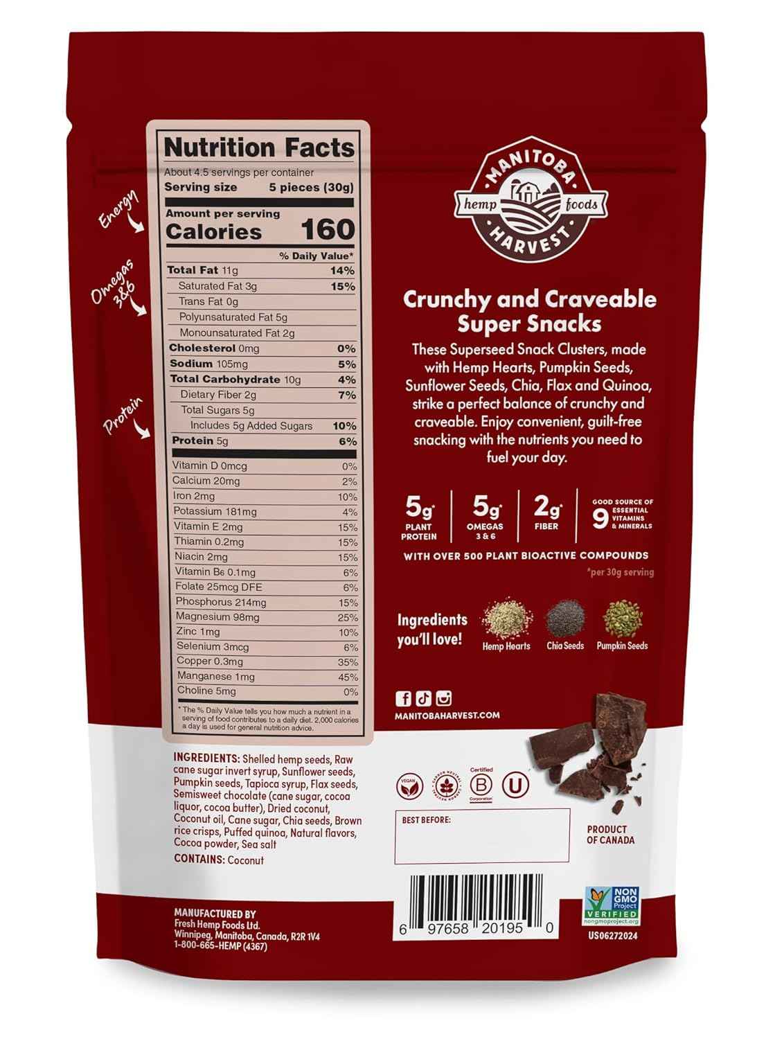 Manitoba Harvest Superseed Snack Clusters – Home Office Snack for Focused Workdays and Sugar-Free Focus