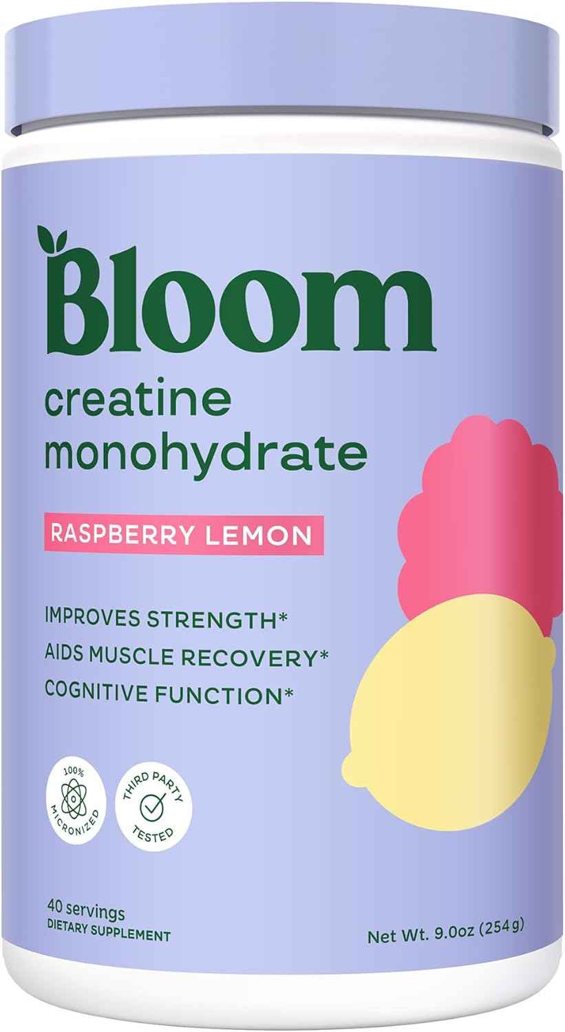 Bloom Nutrition Creatine Monohydrate Powder for Women – Daily Self-Care Scoop for Lean Muscle and Mindful Recovery