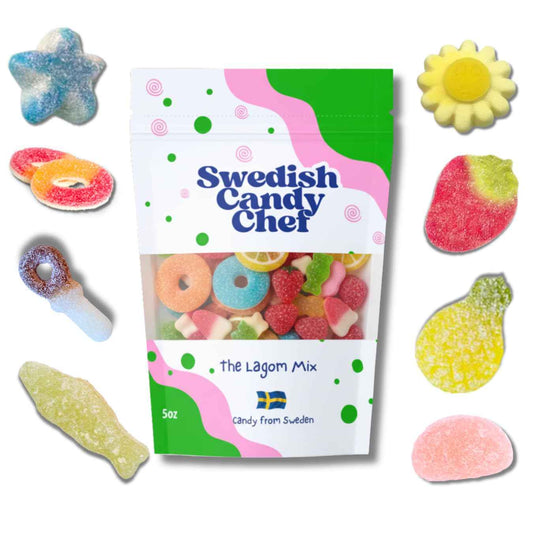 Swedish Candy Chef Lagom Mix - Unique Swedish Candy Gift for Her, Imported Variety Sampler for Birthdays and Anniversaries 5oz