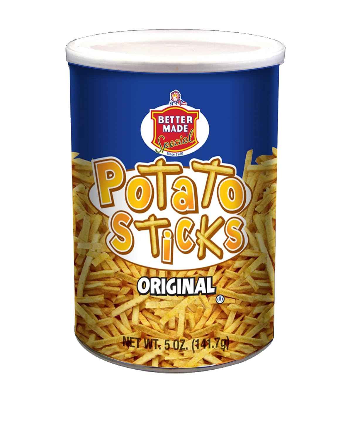 Better Made Potato Sticks 5oz Canister - Office Desk Snack with Resealable Lid for Focused Workdays and Breakroom Sharing