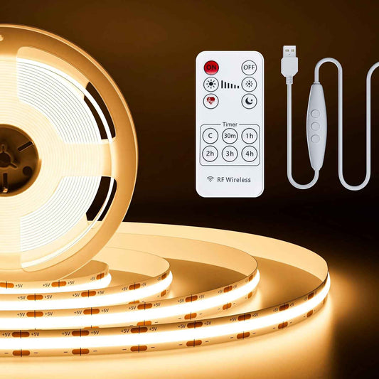 PAUTIX 5V USB COB LED Strip Light – Home Office Bias Lighting for Computer Monitor Backlight