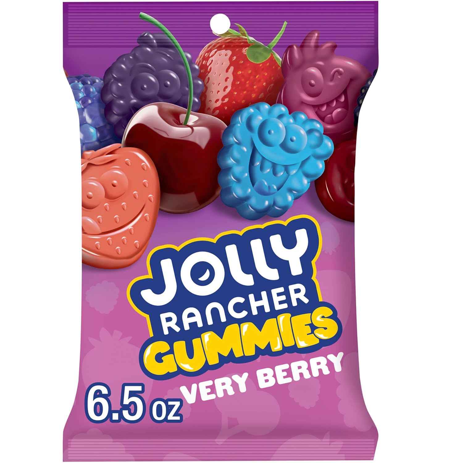 JOLLY RANCHER Very Berry Gummies – Road Trip Snack for Car Cup Holders and Long Highway Drives, 6.5 oz