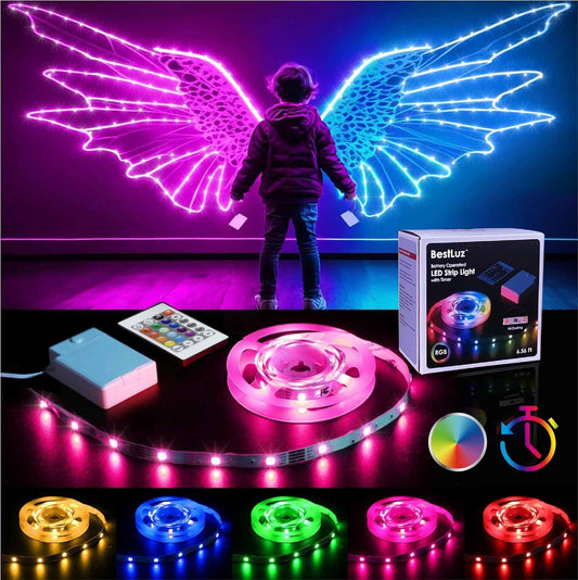 GlowGlide Battery LED Strip Lights – Clean Cordless Accent Lighting for Minimalist Bedroom and Studio