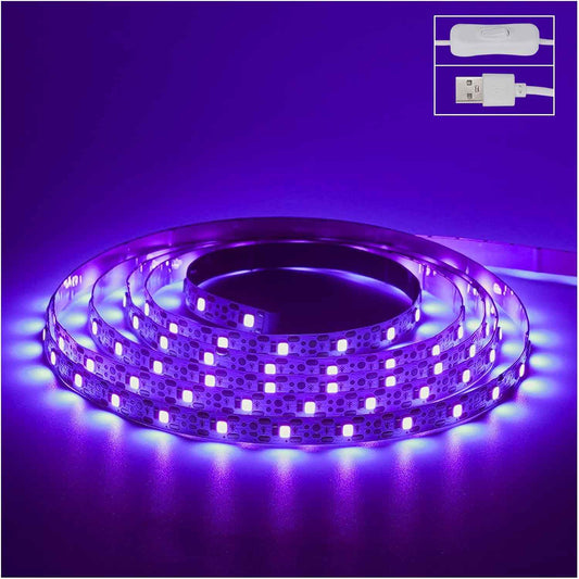 6.6ft Black Light LED Strip Kit – Birthday Gift for Teens, USB UV Light for Bedroom Glow