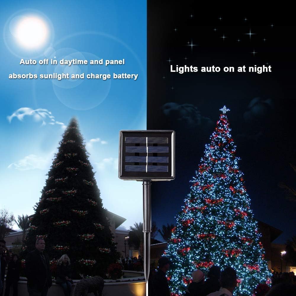 6 color options (blue, white, warm white, purple, multicolor, green, red) with 200 leds per string
