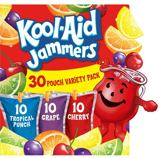 Kool-Aid Jammers Variety Pack – Kid-Safe Lunchbox Drink for School, Daycare & Playdates
