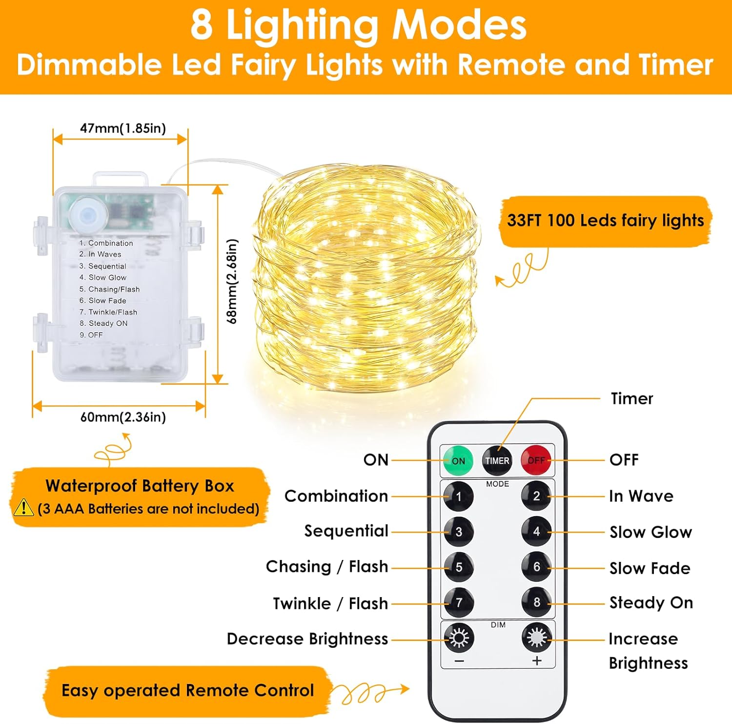 6-hour auto-off timer with memory function that restores last mode on power-up