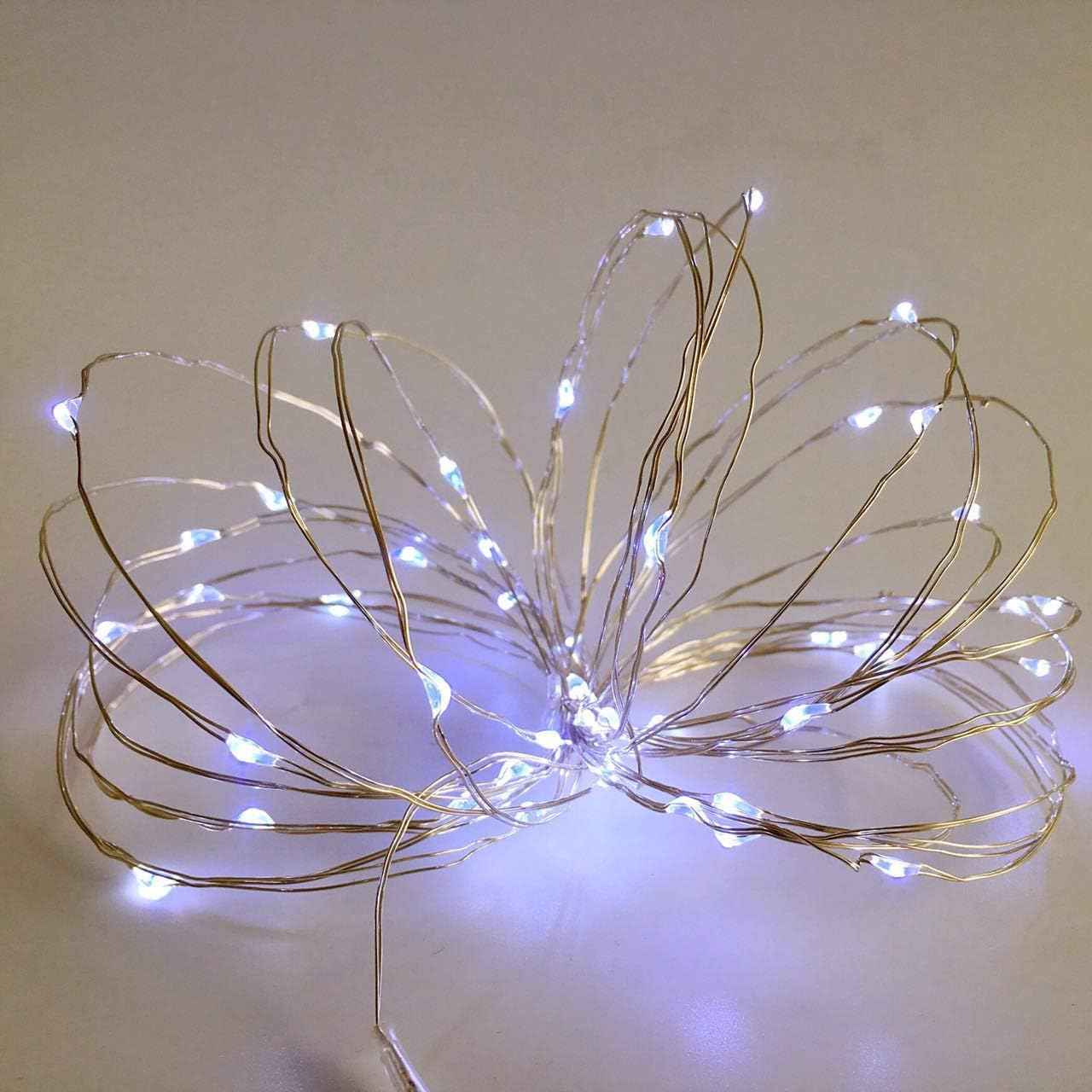 LumifyLiving Battery LED Lights – Flameless Indoor String Lights Safe Around Kids and Pets, 2-Pack 17ft Low Voltage Strand