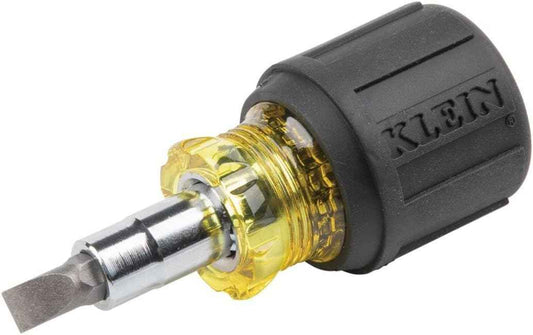 Klein Tools 32561 6-in-1 Stubby Screwdriver – One-Tool Solution for Faster Electrical Service Calls