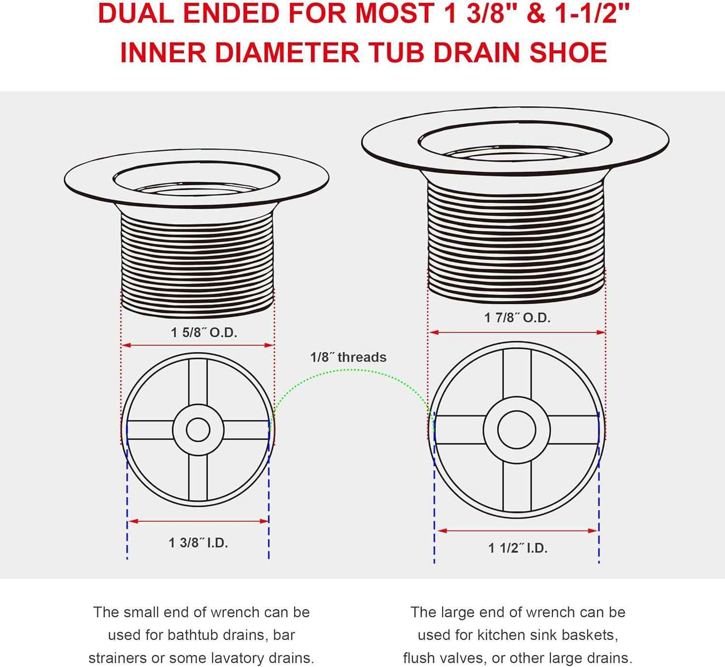 HAUTMEC PL0030 Tub Drain Wrench – Portable Plumbing Tool for Pool House and Outdoor Shower Repairs