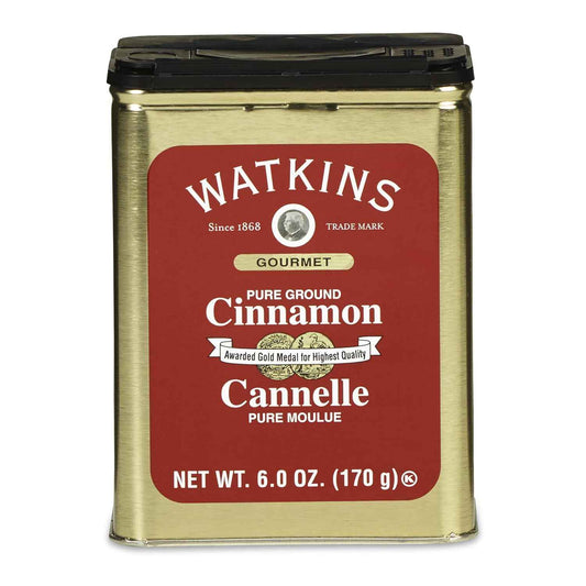 Watkins Gourmet Pure Ground Cinnamon Tin – Single-Ingredient Pantry Essential for Uncluttered Kitchens, 6 oz Tin