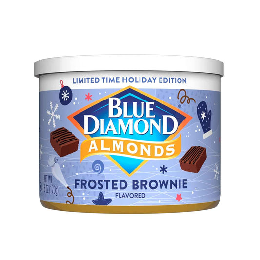 Blue Diamond Almonds Peppermint Cocoa Holiday Snack Nuts, 6 oz Resealable Can – Travel Snack for Road Trips, Commutes, and Holiday Roadside Stops
