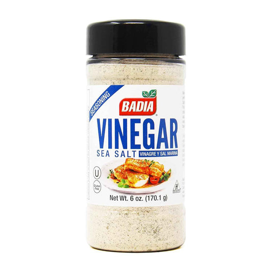 Badia Vinegar & Sea Salt Seasoning 6 oz – Portable Shaker for Camping Trips, Picnics, and Patio Grilling