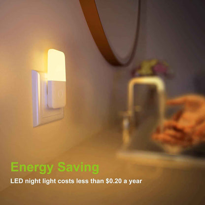 MAZ-TEK Plug in Night Light for Nursery, Warm White LED with Dusk to Dawn Sensor 6 Pack