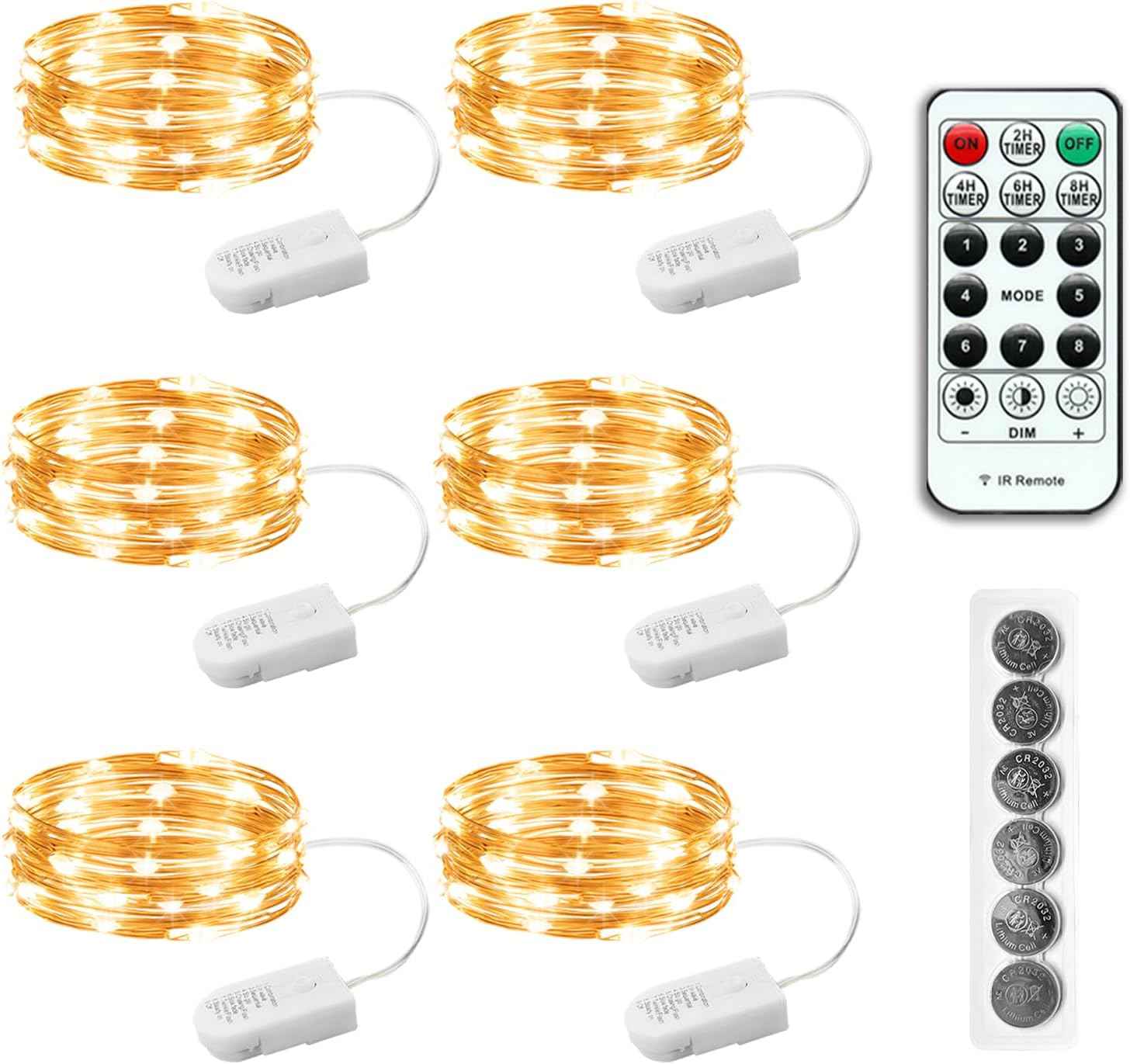 LumLux Waterproof Fairy Lights 6 Pack – Patio String Lights for Outdoor Dining, Porch Railing, and Garden Party Glow