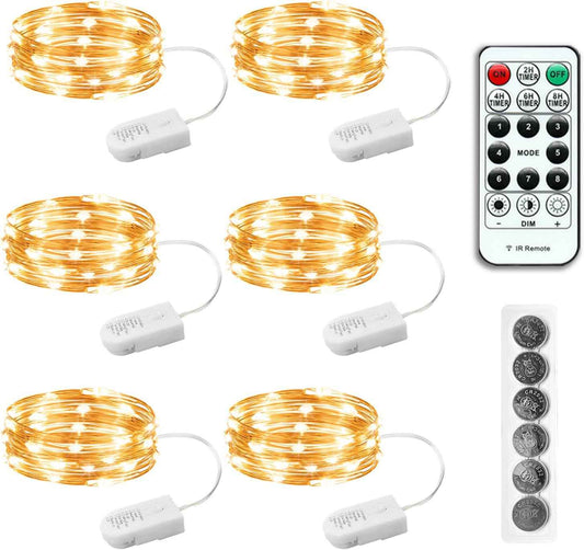 LumLux Waterproof Fairy Lights 6 Pack – Patio String Lights for Outdoor Dining, Porch Railing, and Garden Party Glow
