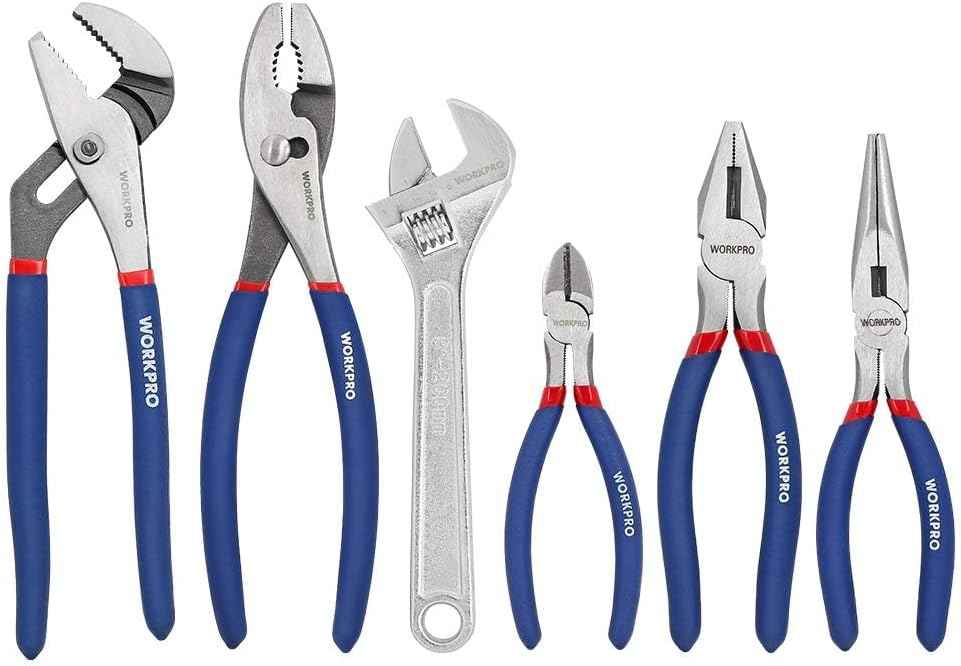 WORKPRO 6-Piece Pliers and Wrench Set – Efficient DIY Tool Kit for Furniture Assembly and Home Projects
