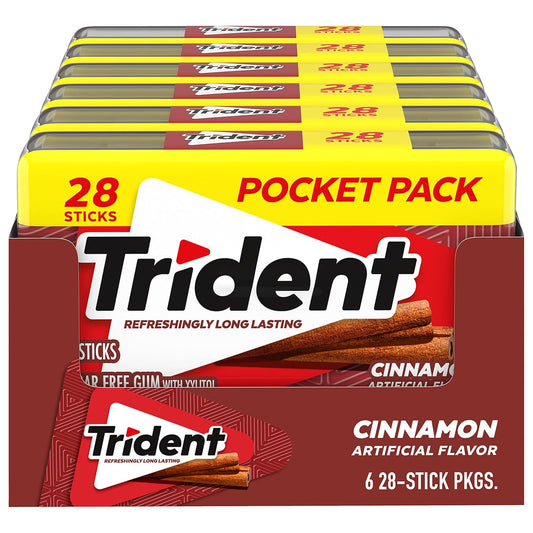 6 pocket packs of 28 individually wrapped pieces (168 total) with 2x gum per hard case