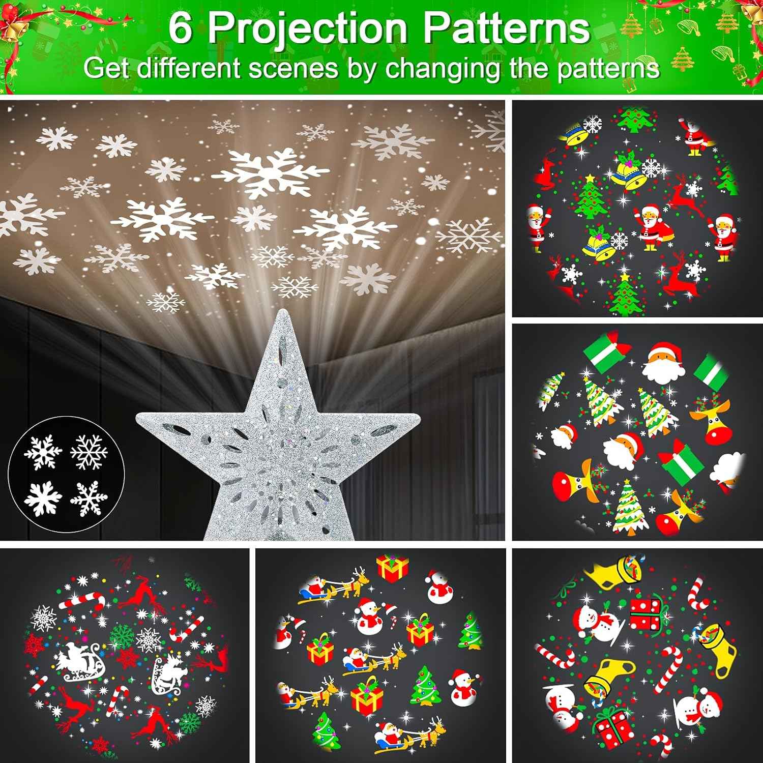 [Brand Name] Star Tree Topper with Built-In Projector – Cozy Bedroom Holiday Decor with 6 Ambient Light Modes