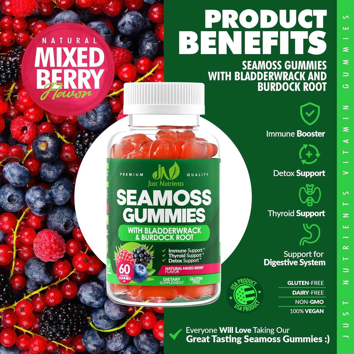 Sea Moss 3000mg Gummies - Clean-Label Supplement for the Clutter-Free Kitchen Counter
