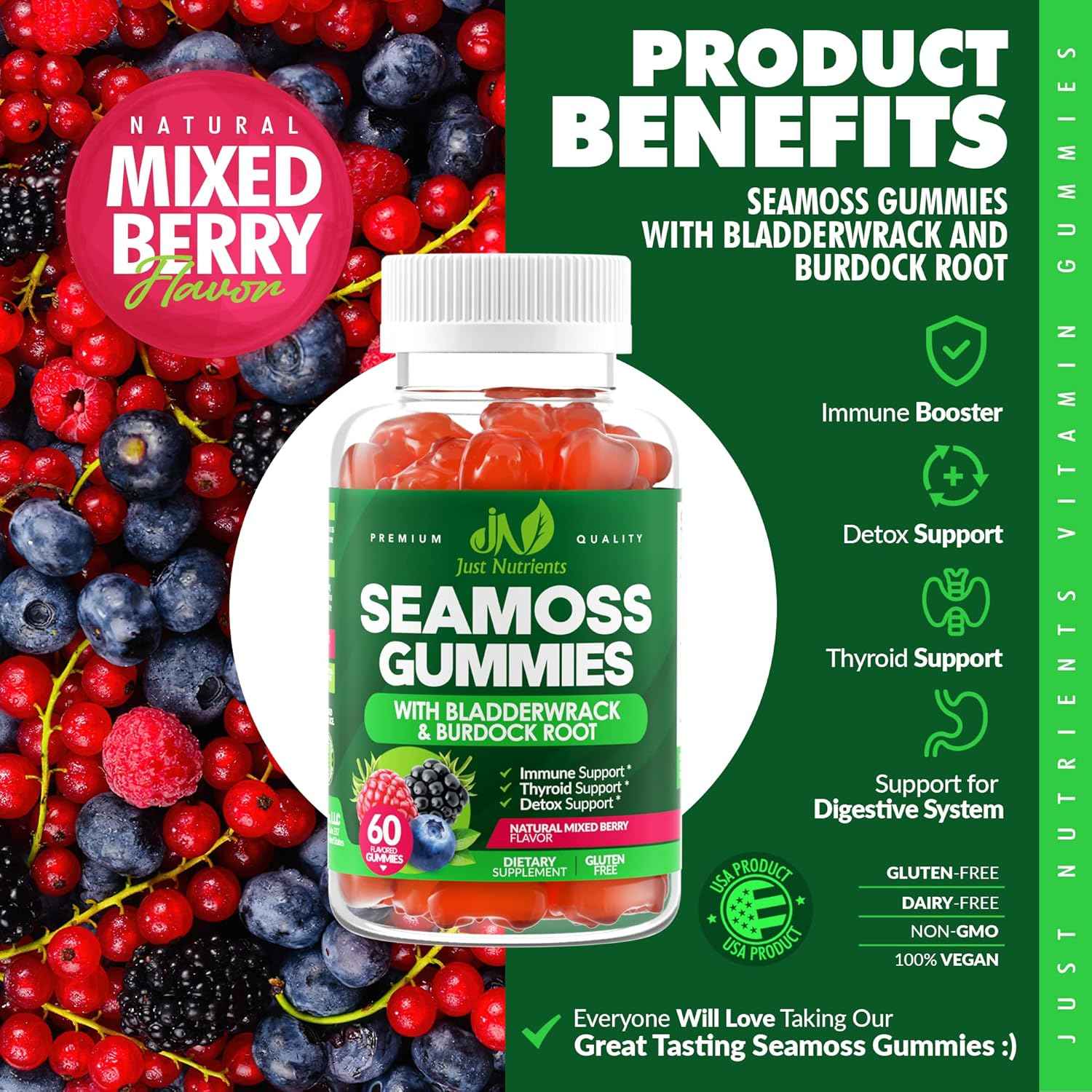Sea Moss 3000mg Gummies - Clean-Label Supplement for the Clutter-Free Kitchen Counter