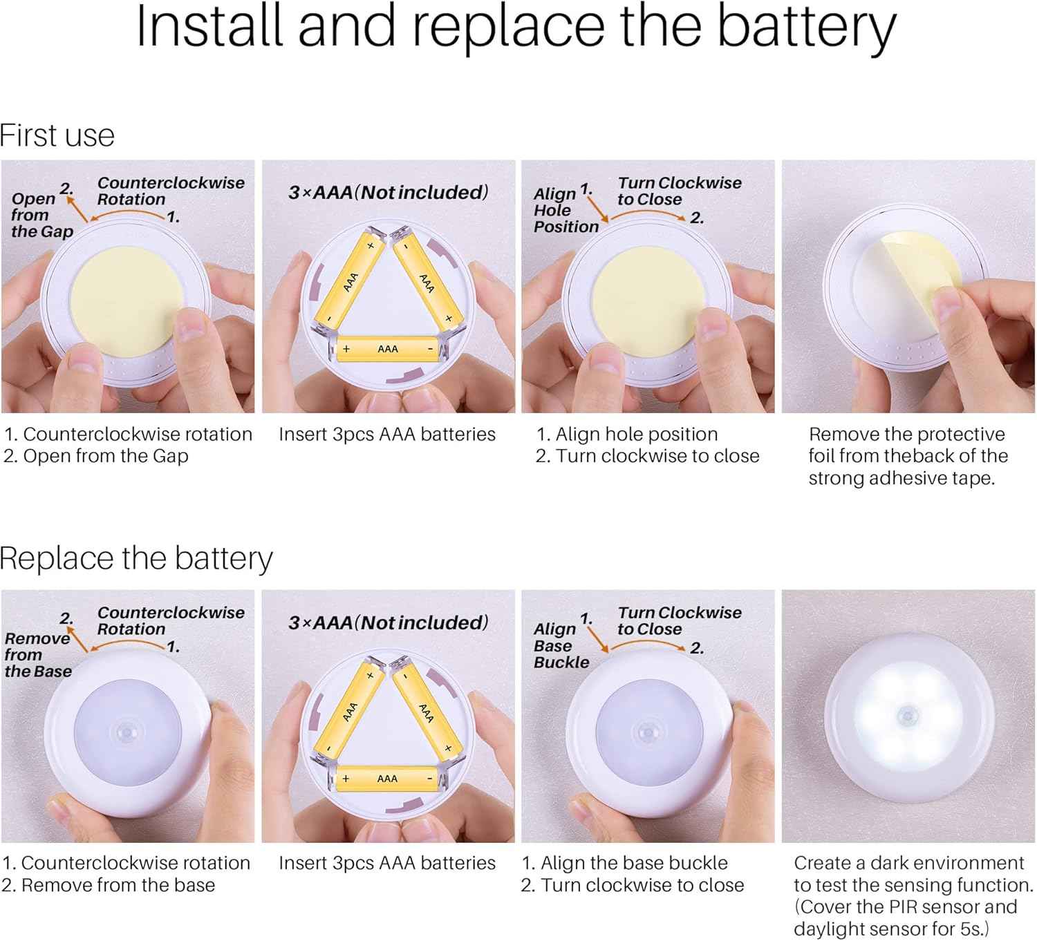 STAR-SPANGLED Motion Sensor Puck Light 6 Pack – Clean, No-Wire Night Light for Minimal Hallways and Closets