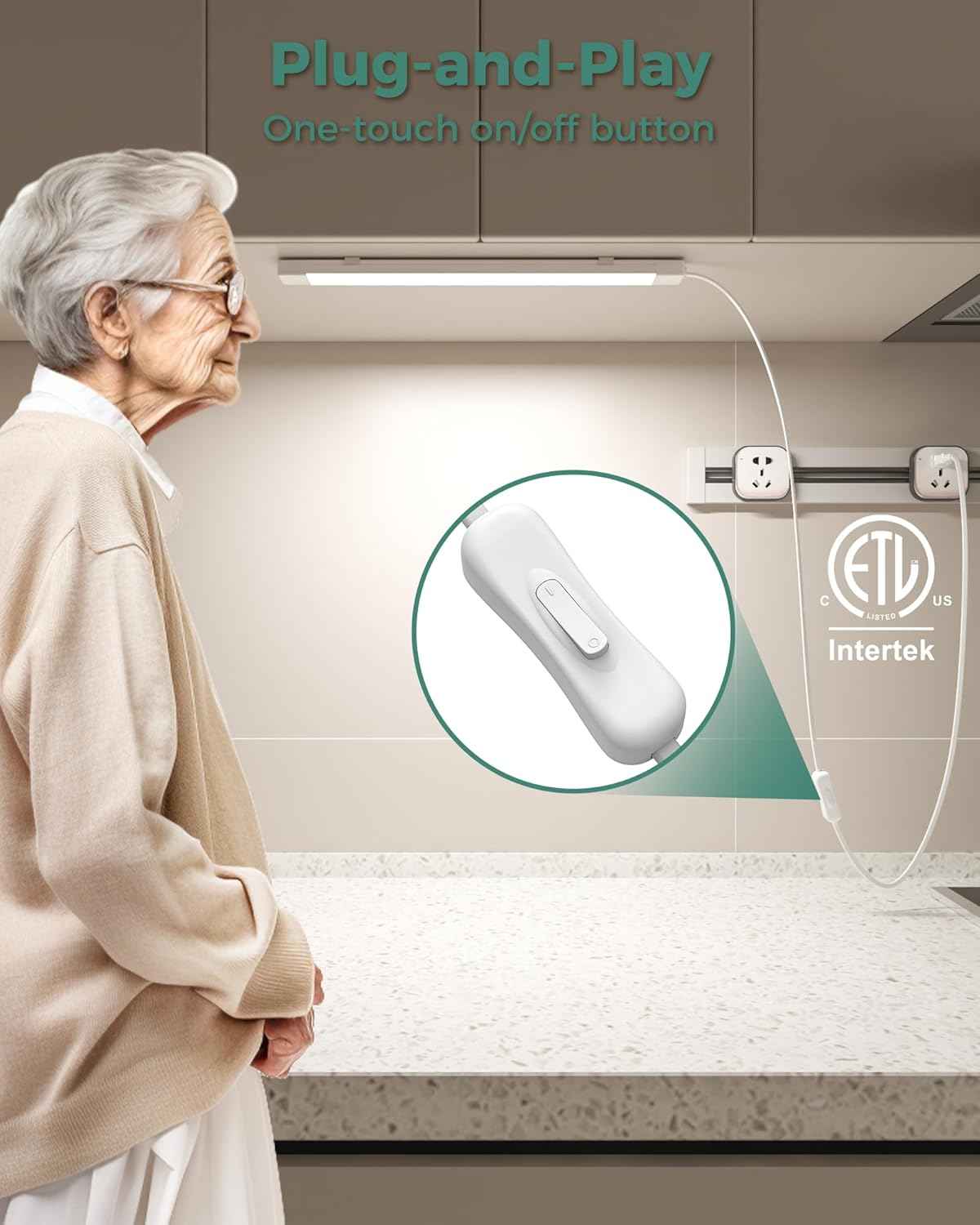 ASOKO 16 Inch Under Cabinet Light – Clean White LED Bar for Uncluttered Counters and Intentional Small Spaces
