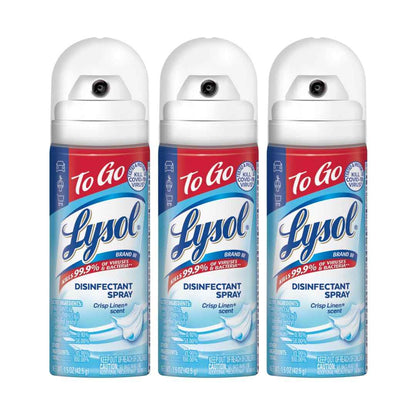 Lysol To Go Disinfectant Spray, Travel Size Sanitizing, For On-the-Go Disinfecting and Deodorizing, Crisp Linen
