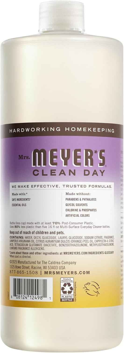 Mrs. MEYER'S CLEAN DAY Multi-Surface Everyday Concentrate, Compassion Flower Scent, 32 Fl Oz Bottle