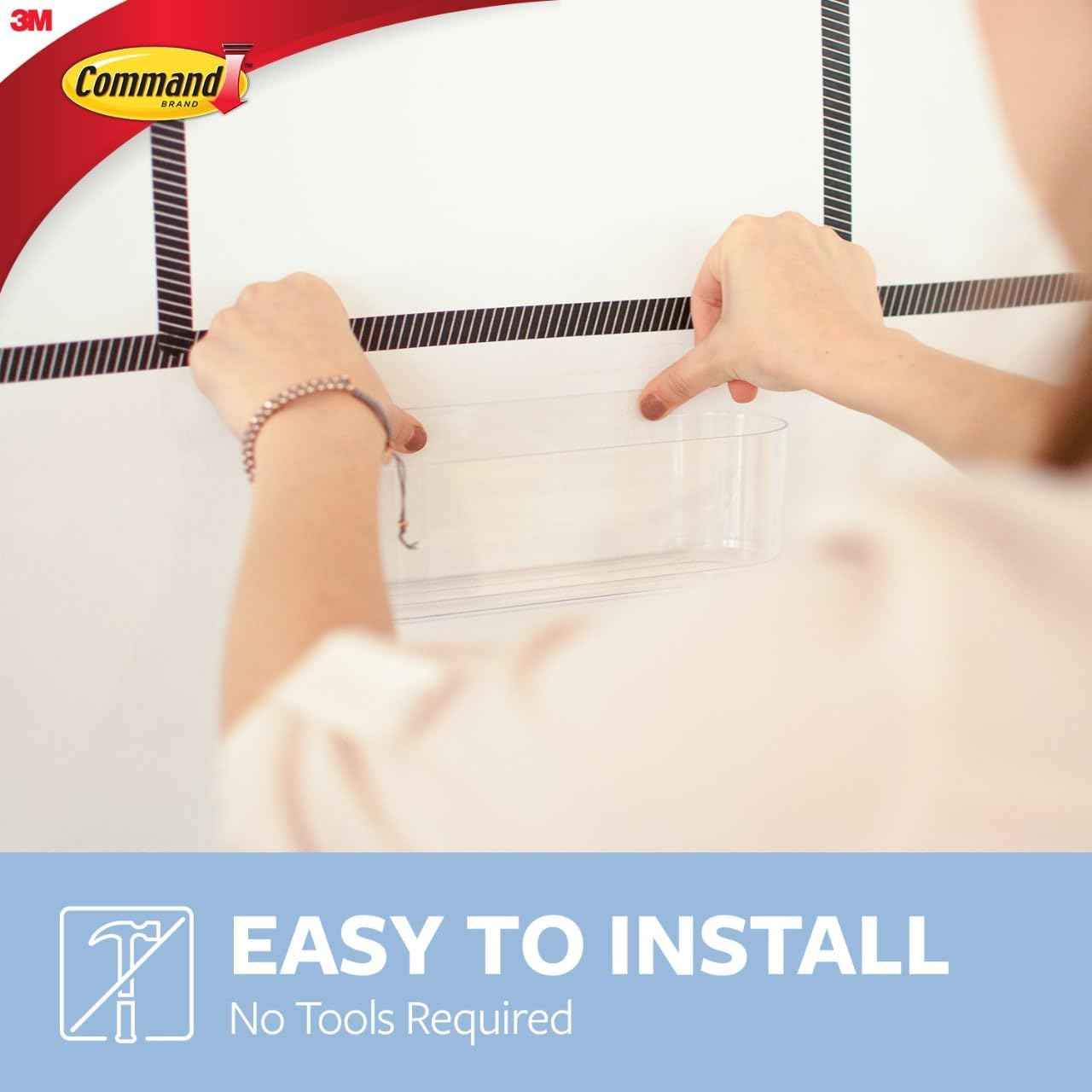 Command Large Caddy, Holds up to 4 lb, 8.6" x 3.1" x 3", 1 Caddy with 4 Strips, Damage-Free Organization Wall Mount to Cabinet, Kitchen, Pantry, Closet, or Under Sink