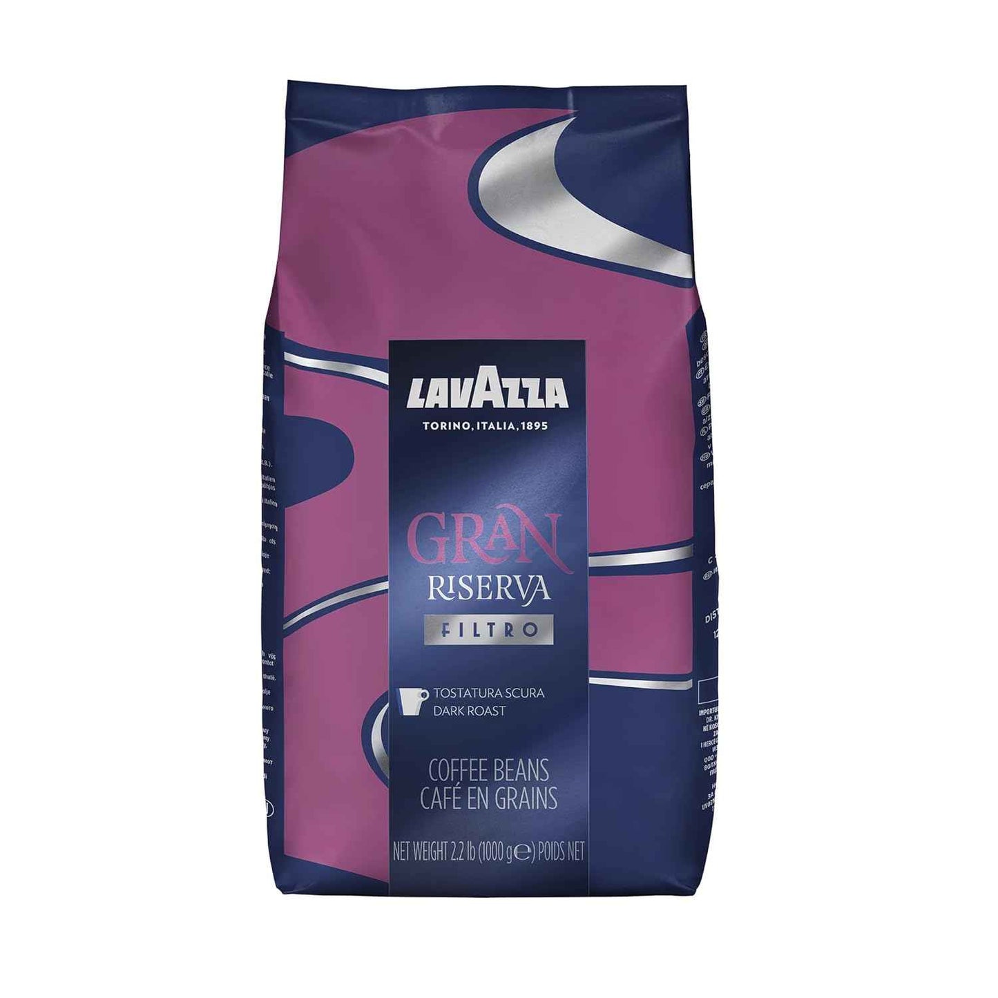 Lavazza Whole Bean Coffee Dark Roast, 100% Natural Arabica, Authentic Italian, Cocoa and Caramel aromatic notes