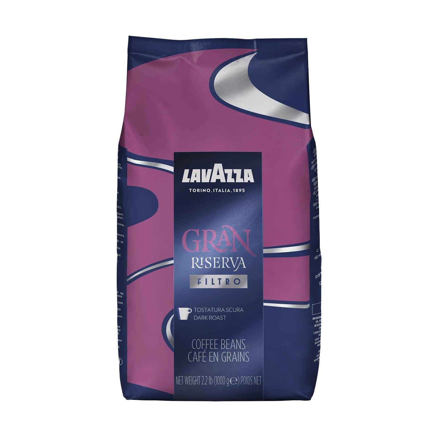 Lavazza Whole Bean Coffee Dark Roast, 100% Natural Arabica, Authentic Italian, Cocoa and Caramel aromatic notes