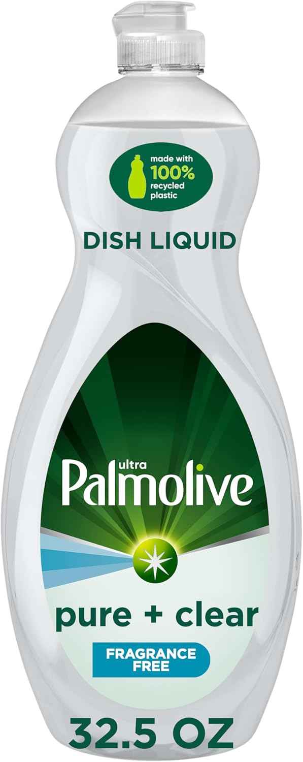 Palmolive Ultra Dishwashing Liquid Dish Soap, Pure + Clear Fragrance Free