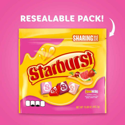 STARBURST FaveREDS Fruit Chews Candy, Chewy Candy, 15.6 oz Sharing Size Bag